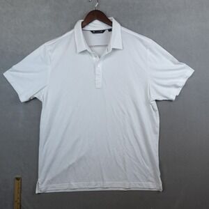 Travis Mathew Polo Shirt Men XXL White Performance Golf Short Sleeve